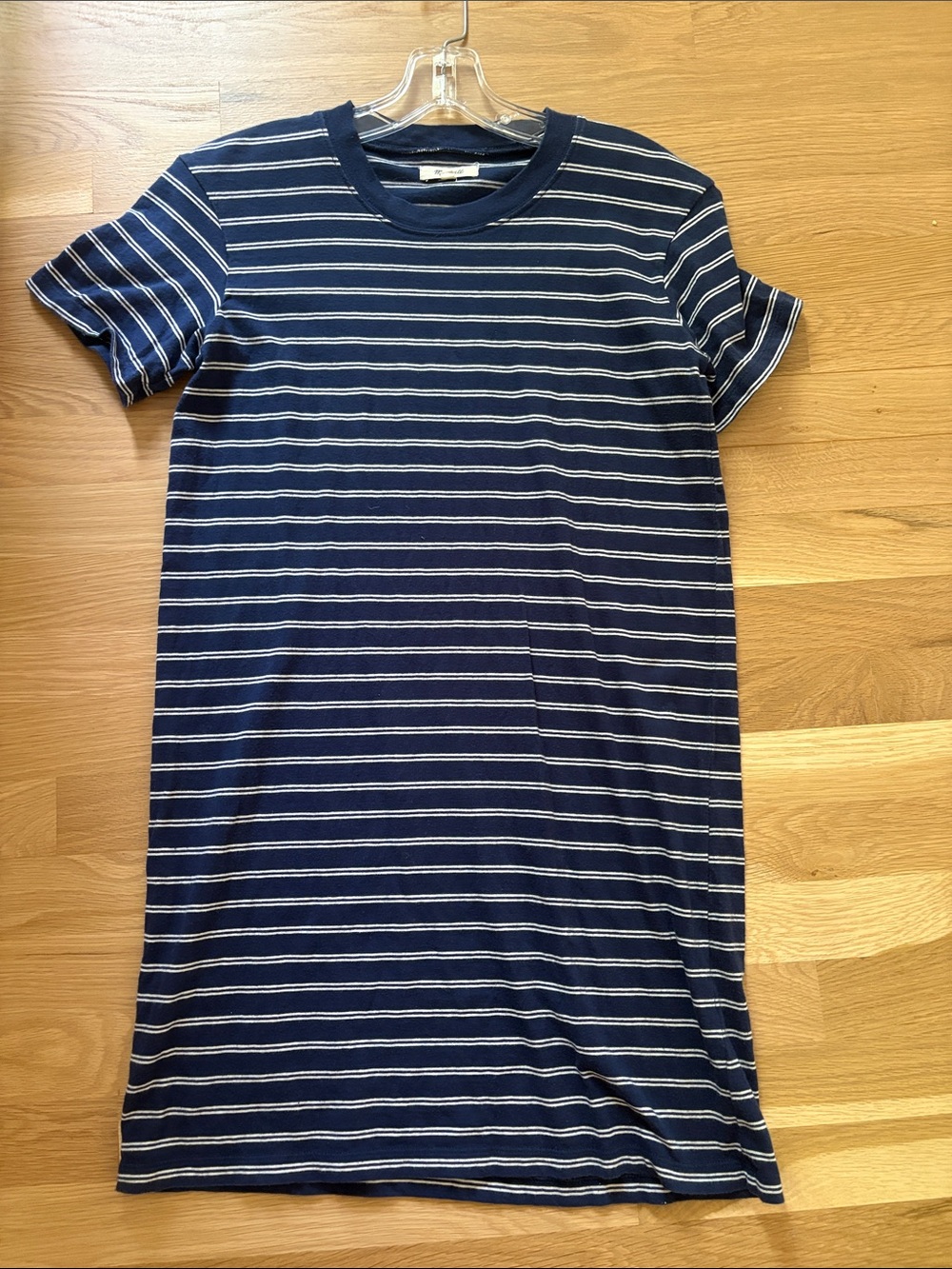 Madewell Navy & White Striped T-shirt Dress